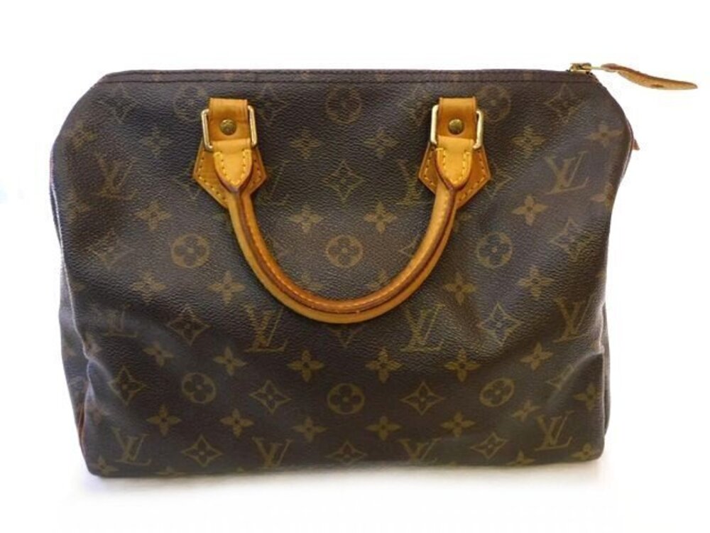 Louis Vuitton Speedy Monogram Boston Canvas Leather Brown